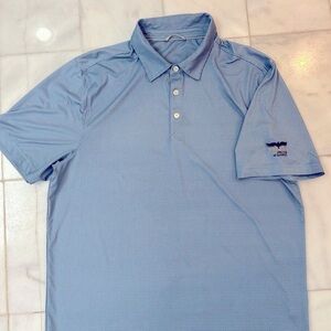 Men's Blue Stripped Polo Golf Shirt Size L